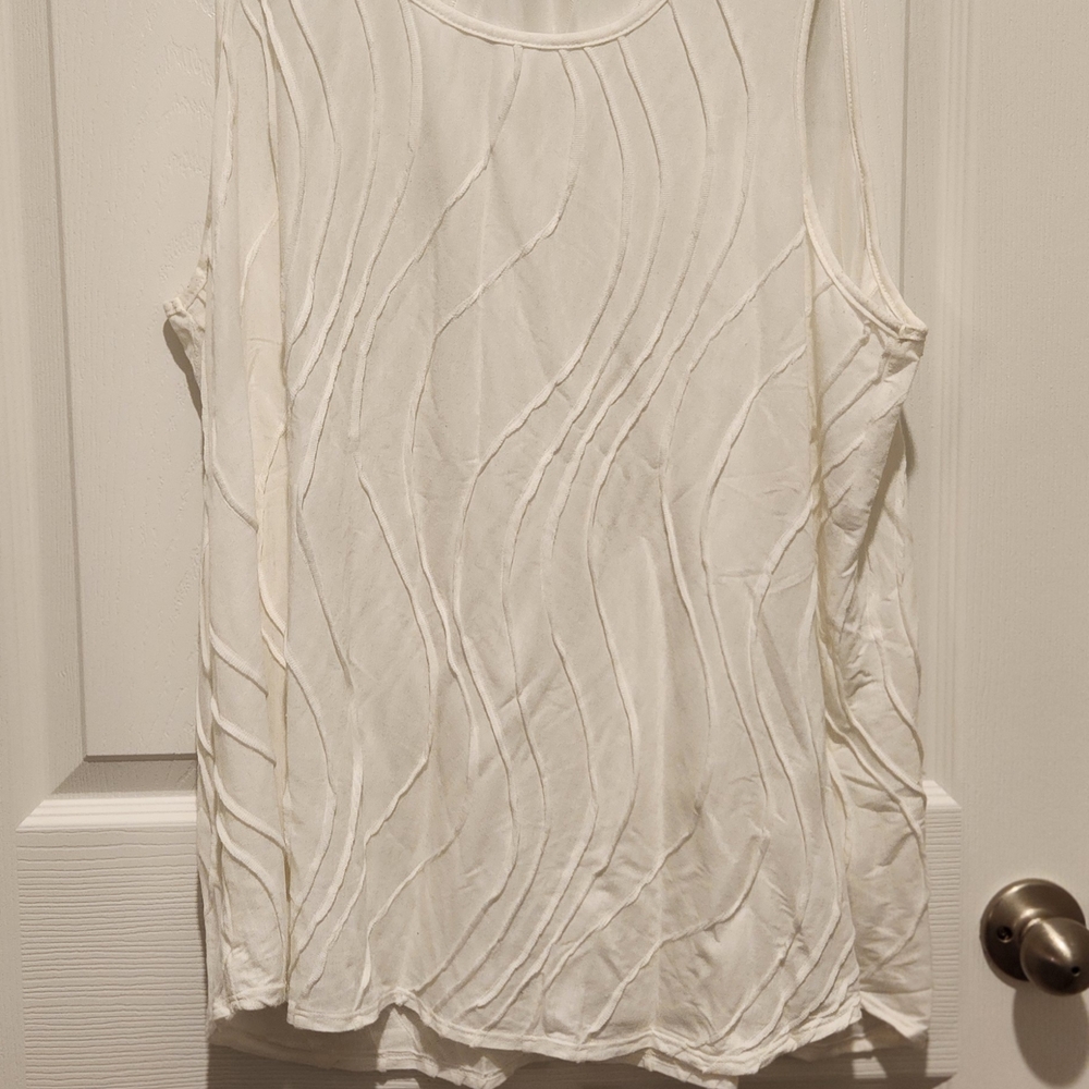 Coldwater Creek Textured Cream Tank Top 3X